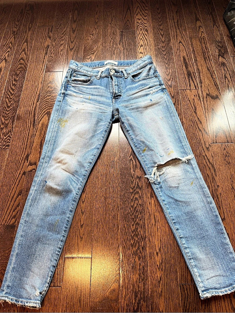 Moussy Vintage Distressed Skinny Jeans Blue Waist 27